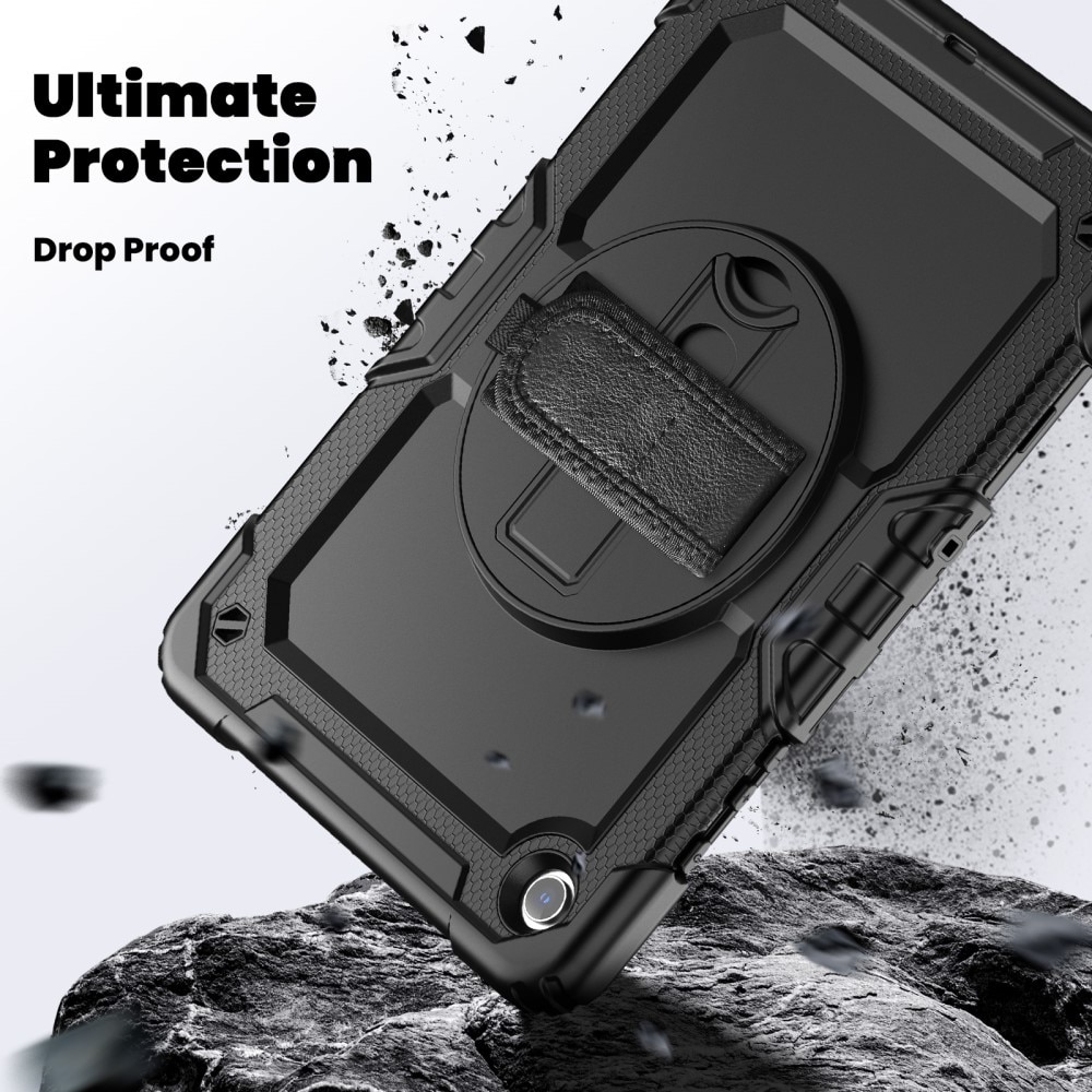Samsung Galaxy Tab A9 Plus Schokbestendige Full Protection Hybridcase met schouderriem zwart
