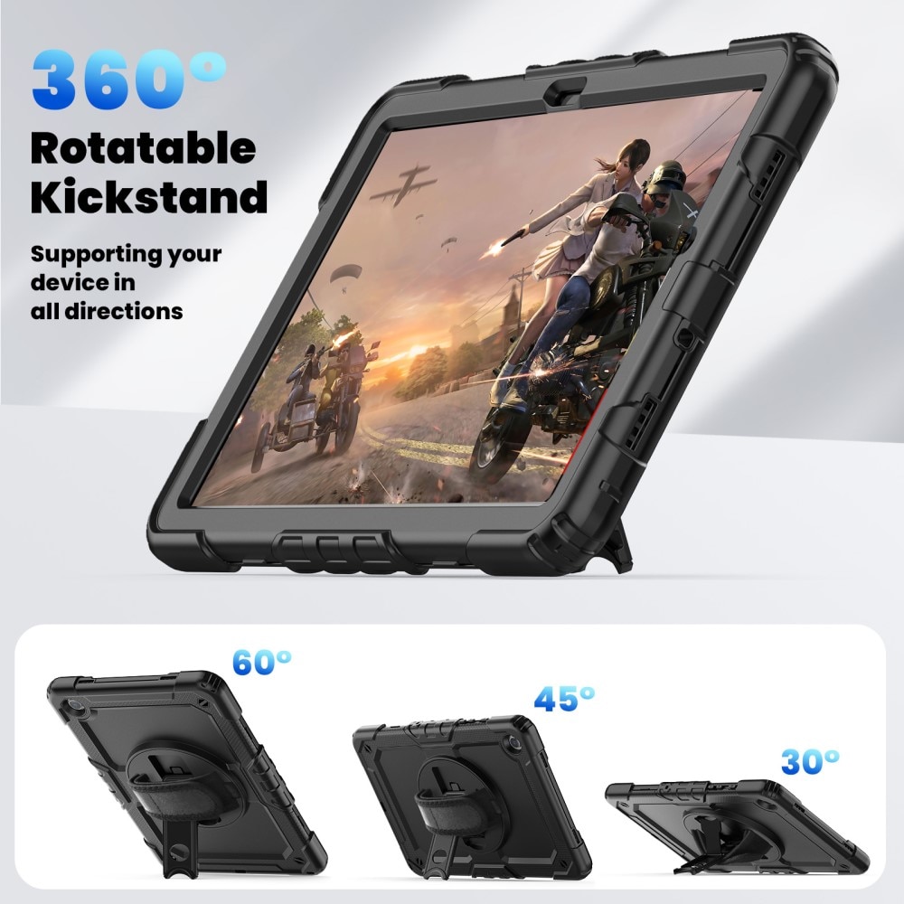 Samsung Galaxy Tab A9 Plus Schokbestendige Full Protection Hybridcase met schouderriem zwart