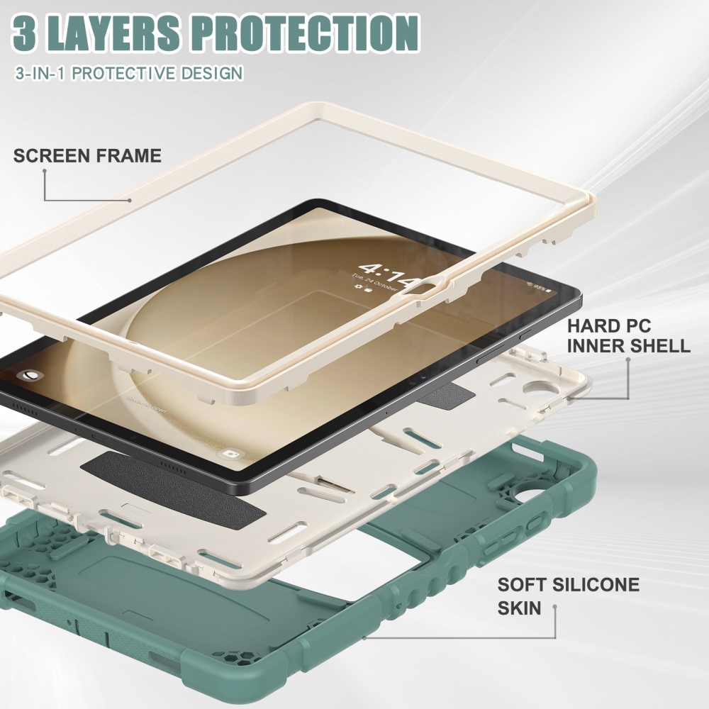 Samsung Galaxy Tab A9 Plus Schokbestendige Hybridcase Kickstand groen