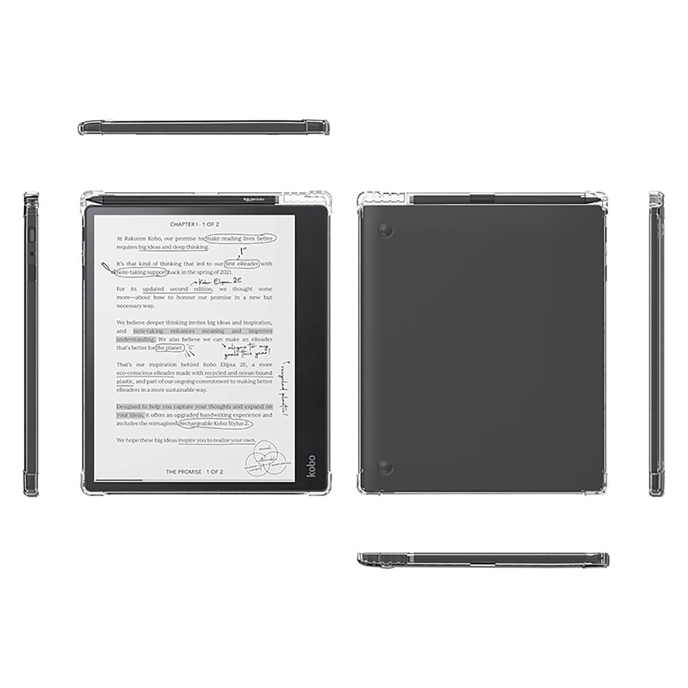 Kobo Elipsa 2E Backcover hoesje met Penhouder transparant