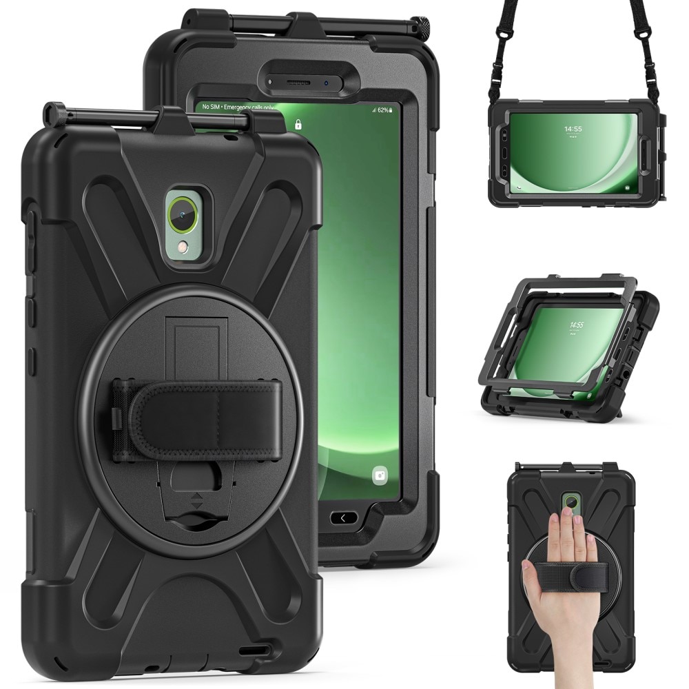 Samsung Galaxy Tab Active5 Schokbestendige Hybridcase met schouderriem zwart