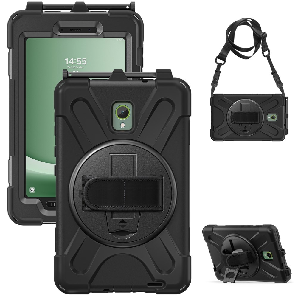 Samsung Galaxy Tab Active5 Schokbestendige Hybridcase met schouderriem zwart