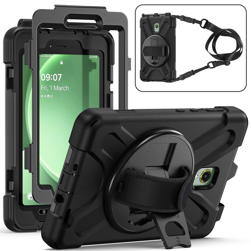 Samsung Galaxy Tab Active5 Schokbestendige Hybridcase met schouderriem zwart