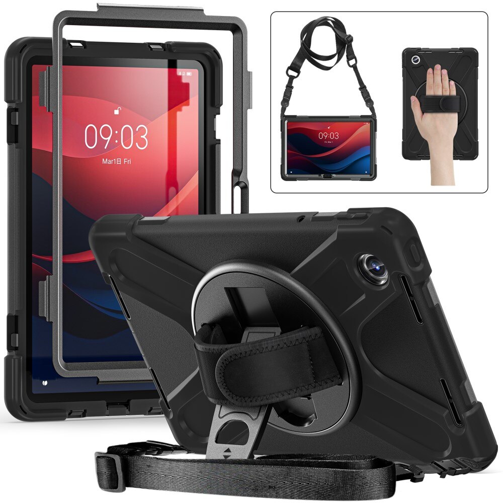 Lenovo Tab M11 Schokbestendige Hybridcase met schouderriem zwart