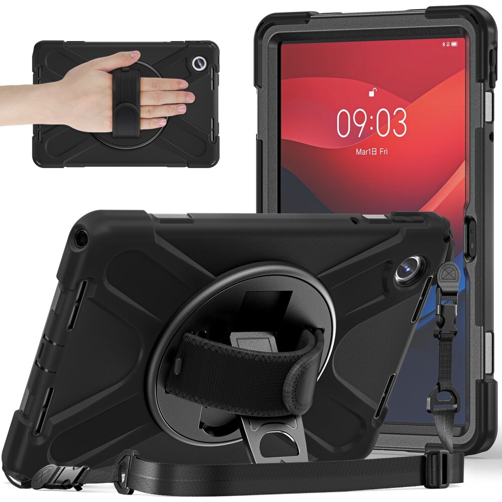 Lenovo Tab M11 Schokbestendige Hybridcase met schouderriem zwart