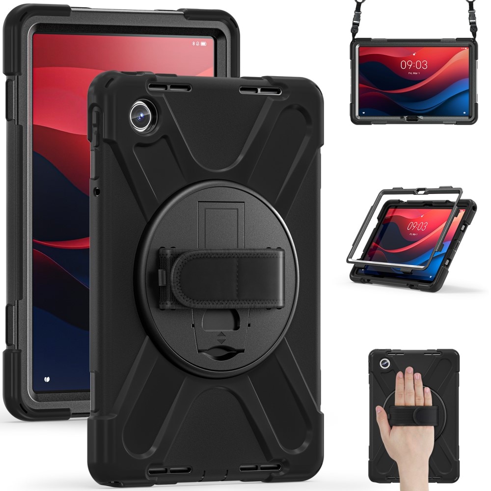 Lenovo Tab M11 Schokbestendige Hybridcase met schouderriem zwart