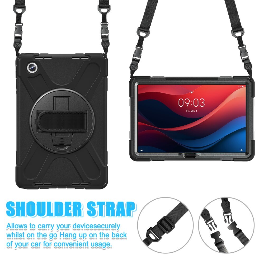 Lenovo Tab M11 Schokbestendige Hybridcase met schouderriem zwart