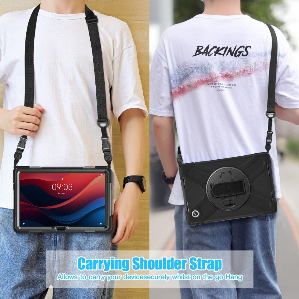 Lenovo Tab M11 Schokbestendige Hybridcase met schouderriem zwart