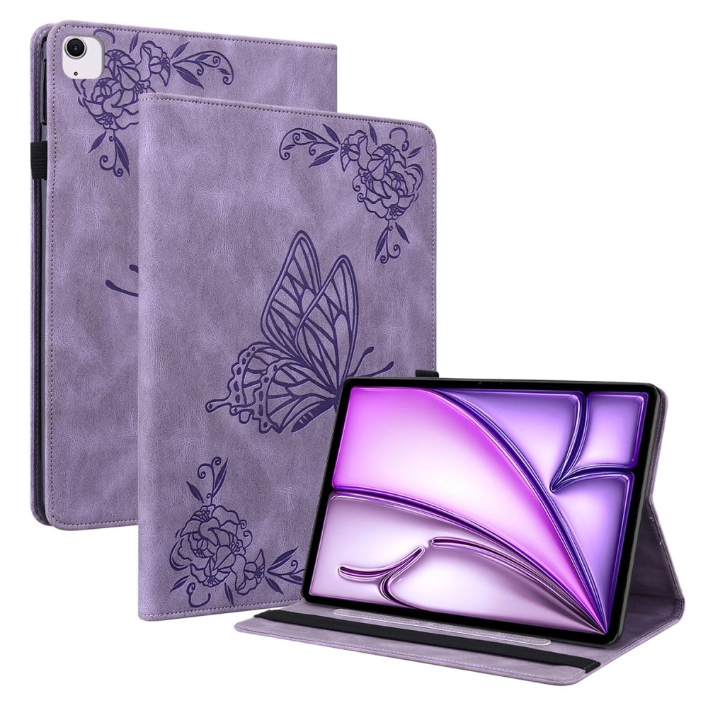 iPad Air 11 6th Gen (2024) Leren vlinderhoesje paars