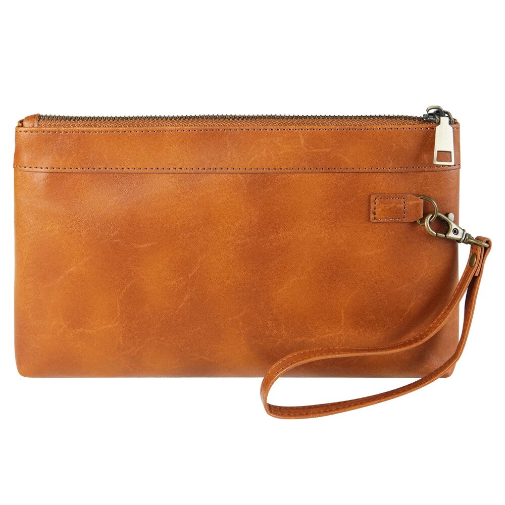 Leren Clutch met Band, bruin