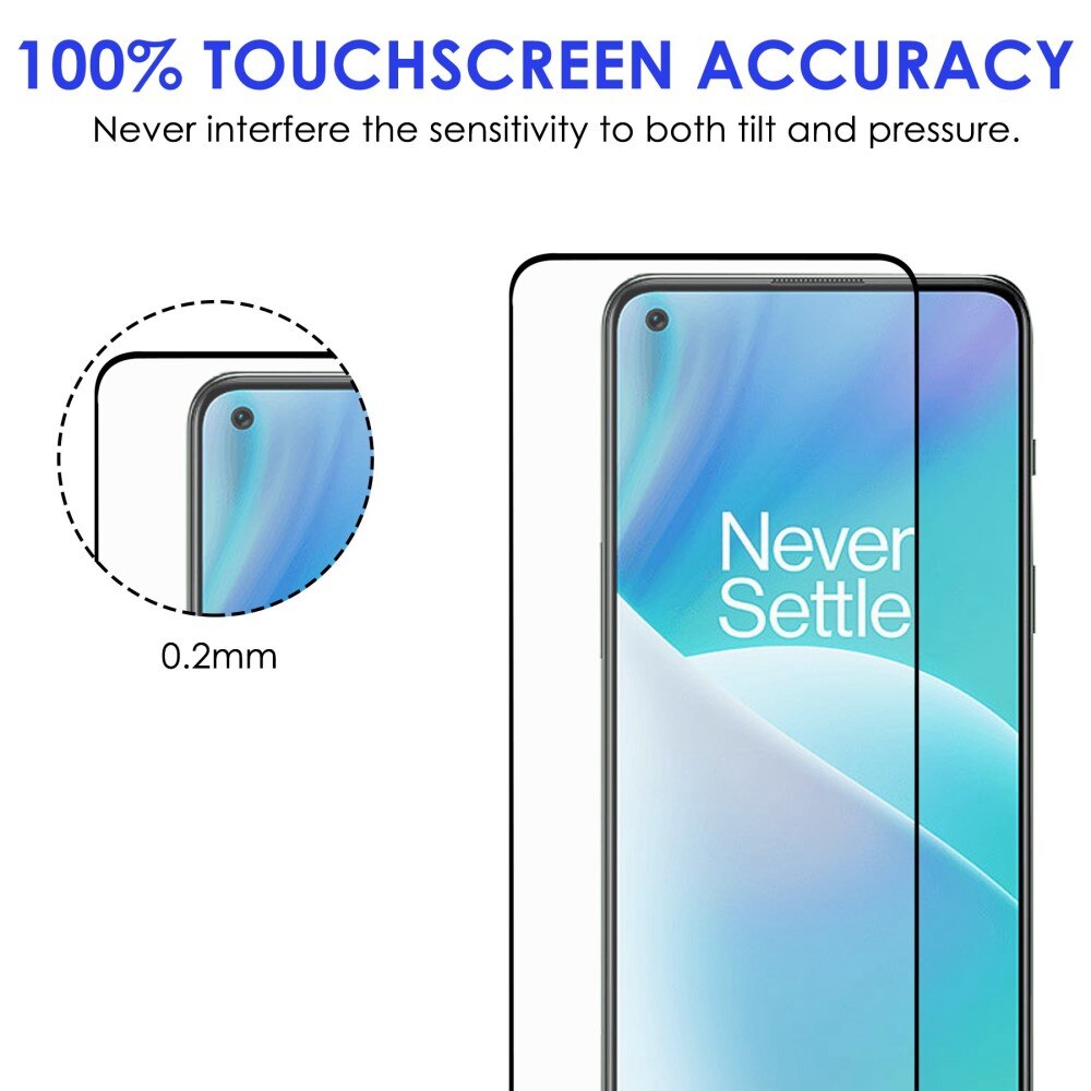 OnePlus Nord 2T 5G Full-cover Gehard Glas Screenprotector Zwart