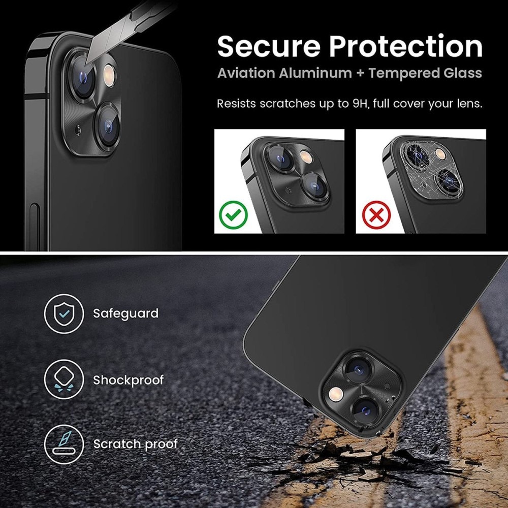 Gehard Glas Camera Protector Aluminium iPhone 14 Plus zwart