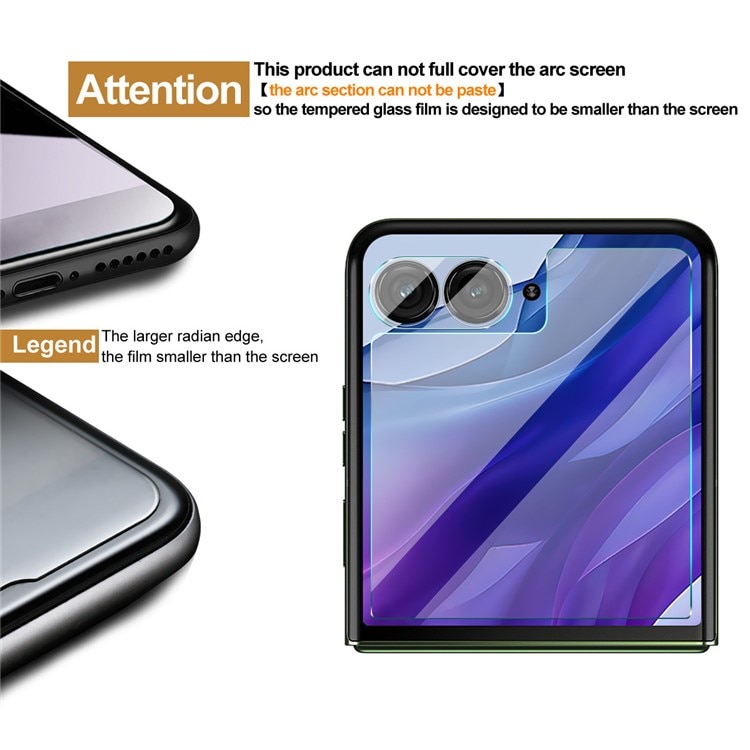 Gehard Glas Camera Protector + Screenprotector Voorkant Motorola Razr 60 Ultra Transparant