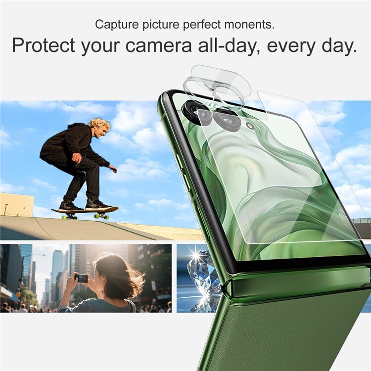Gehard Glas Camera Protector + Screenprotector Voorkant Motorola Razr 60 Ultra Transparant