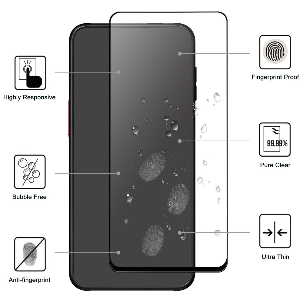 Samsung Galaxy Xcover 6 Pro Full-cover Gehard Glas Screenprotector Zwart