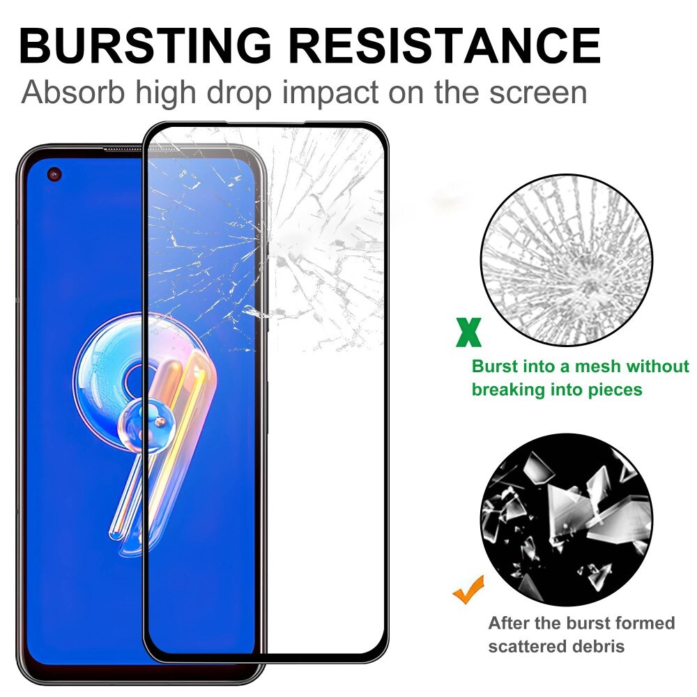 Asus Zenfone 9 Full-cover Gehard Glas Screenprotector Zwart