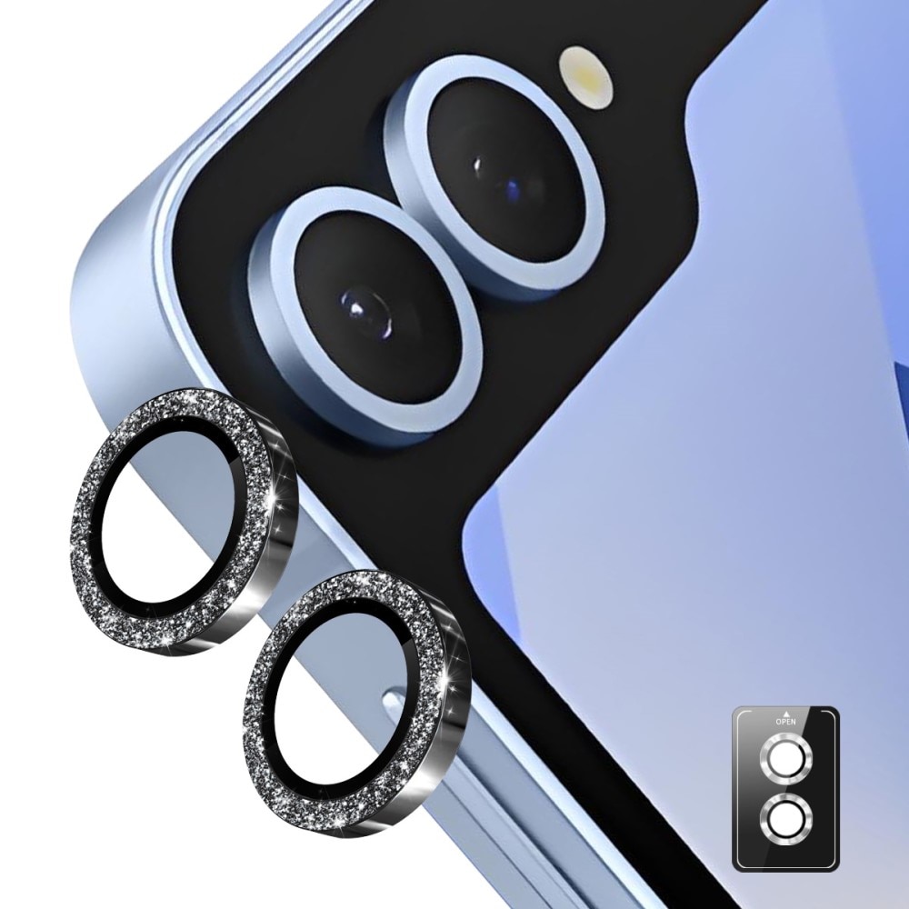 Gehard Glas Camera Protector Aluminium Schitteren Samsung Galaxy Z Flip 7 zwart