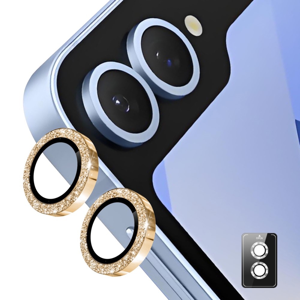 Gehard Glas Camera Protector Aluminium Schitteren Samsung Galaxy Z Flip 7 Goud