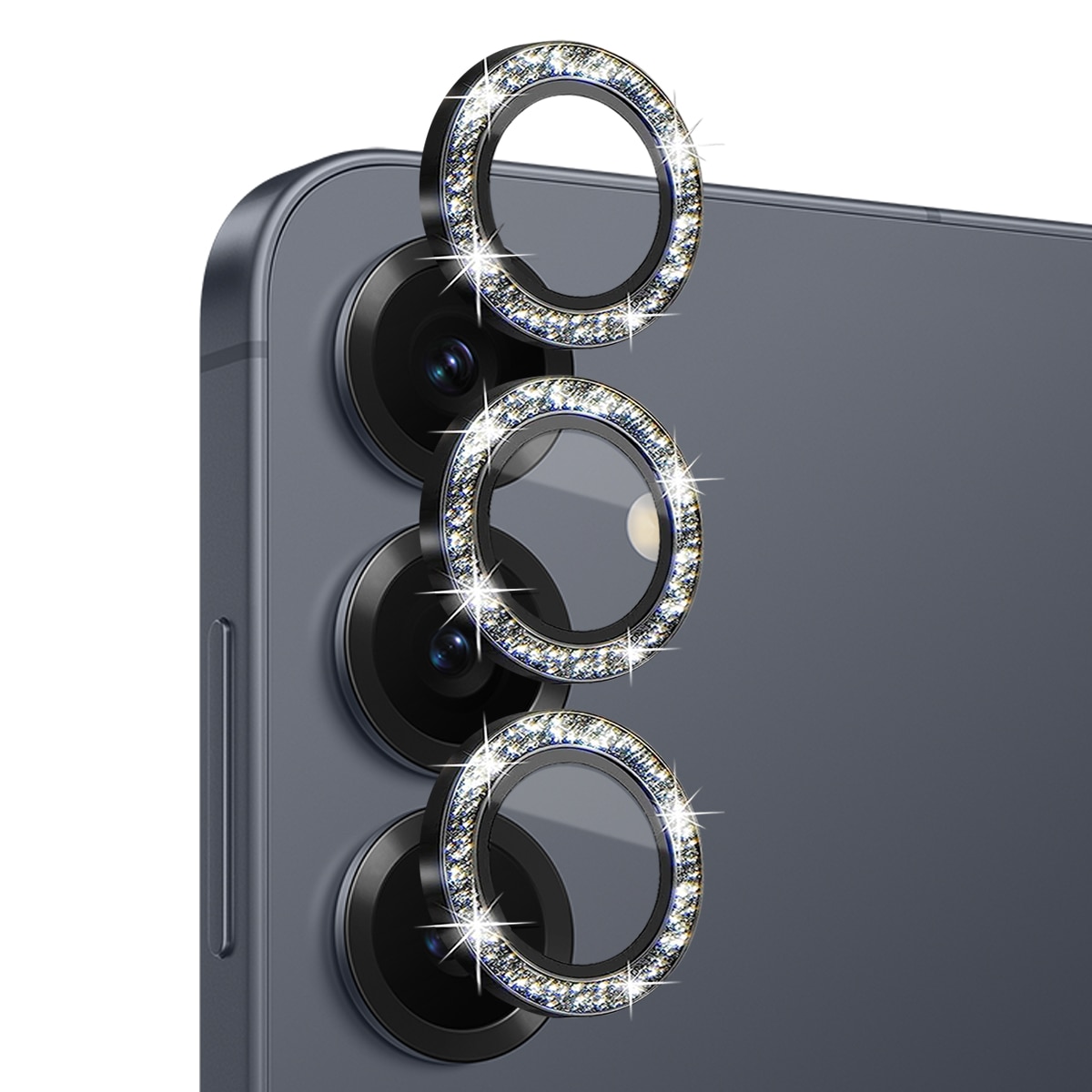 Samsung Galaxy S25 Camera Protector Gehard Glas Schitteren Zwart