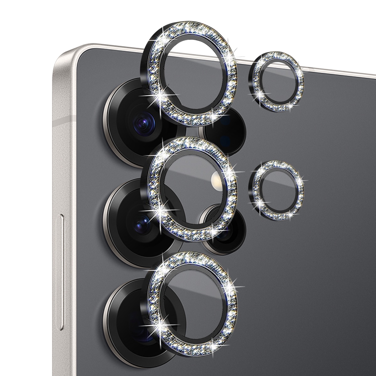 Samsung Galaxy S25 Ultra Camera Protector Gehard Glas Schitteren Zwart