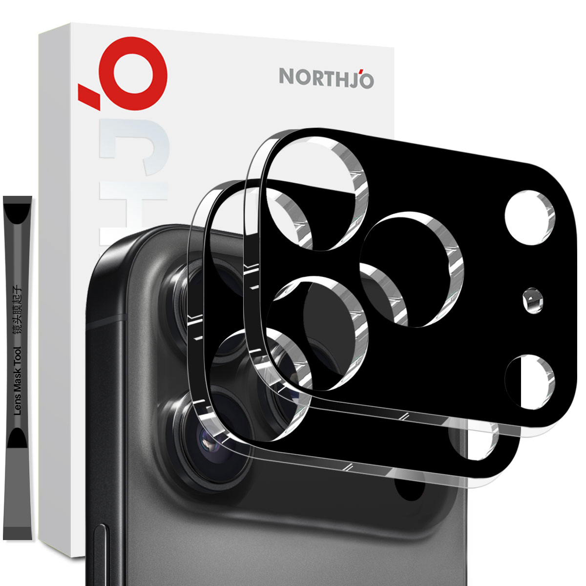 iPhone 17 Pro Camera Protector Gehard Glas (2-pack) Zwart