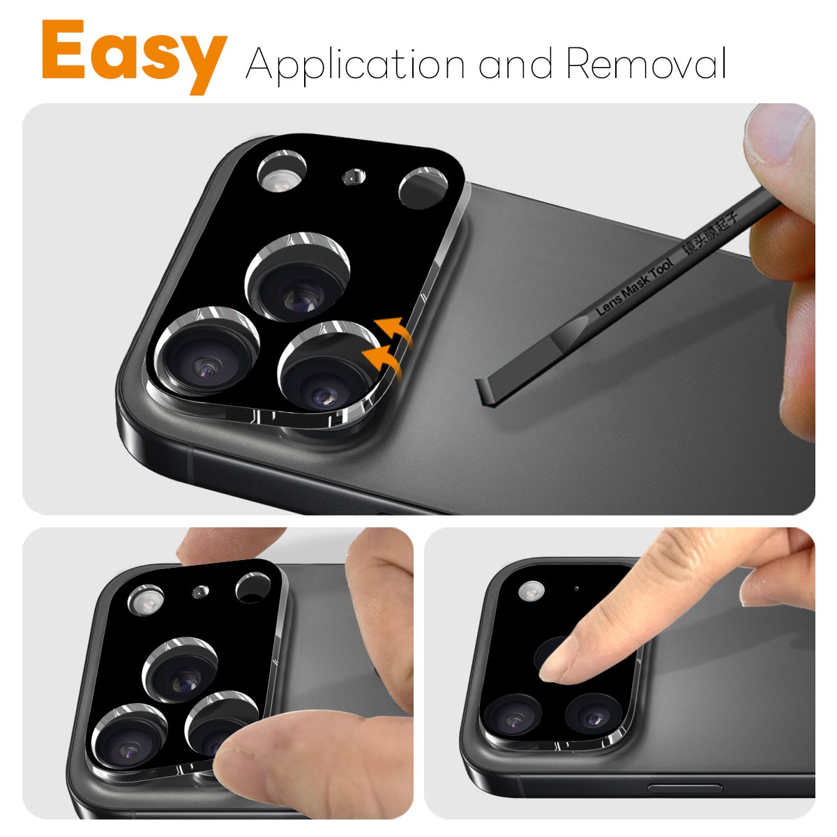 iPhone 17 Pro Camera Protector Gehard Glas (2-pack) Zwart