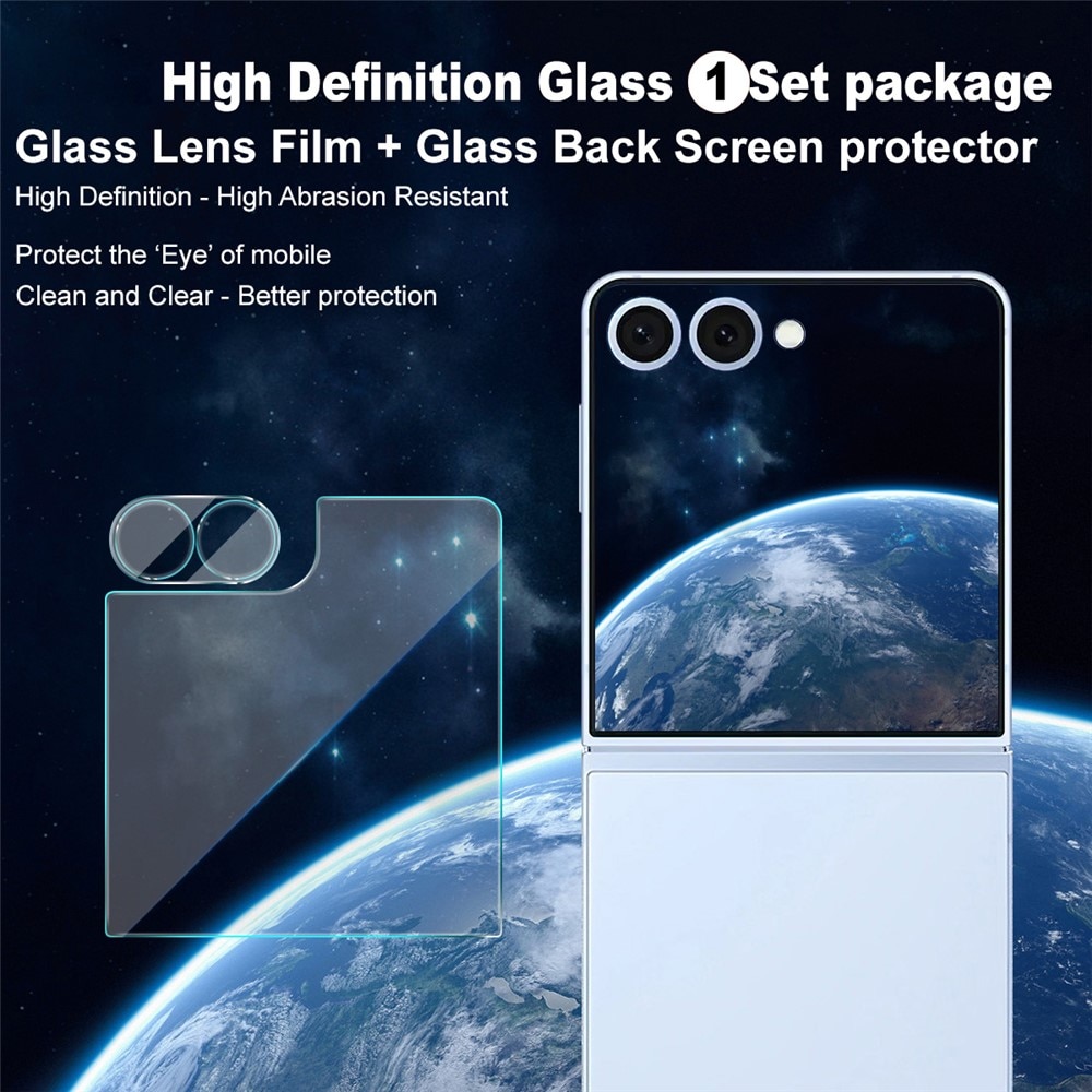 Gehard Glas Camera Protector + Screenprotector Voorkant Samsung Galaxy Z Flip 7 Transparant