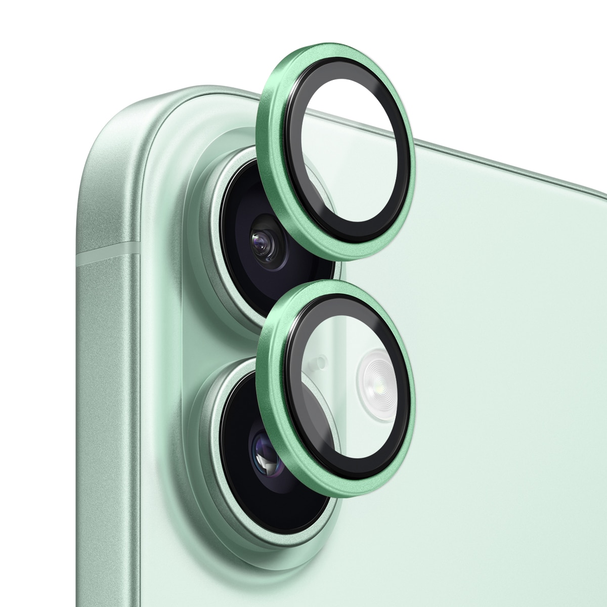 iPhone 17 Camera Protector Gehard Glas Aluminium Groen