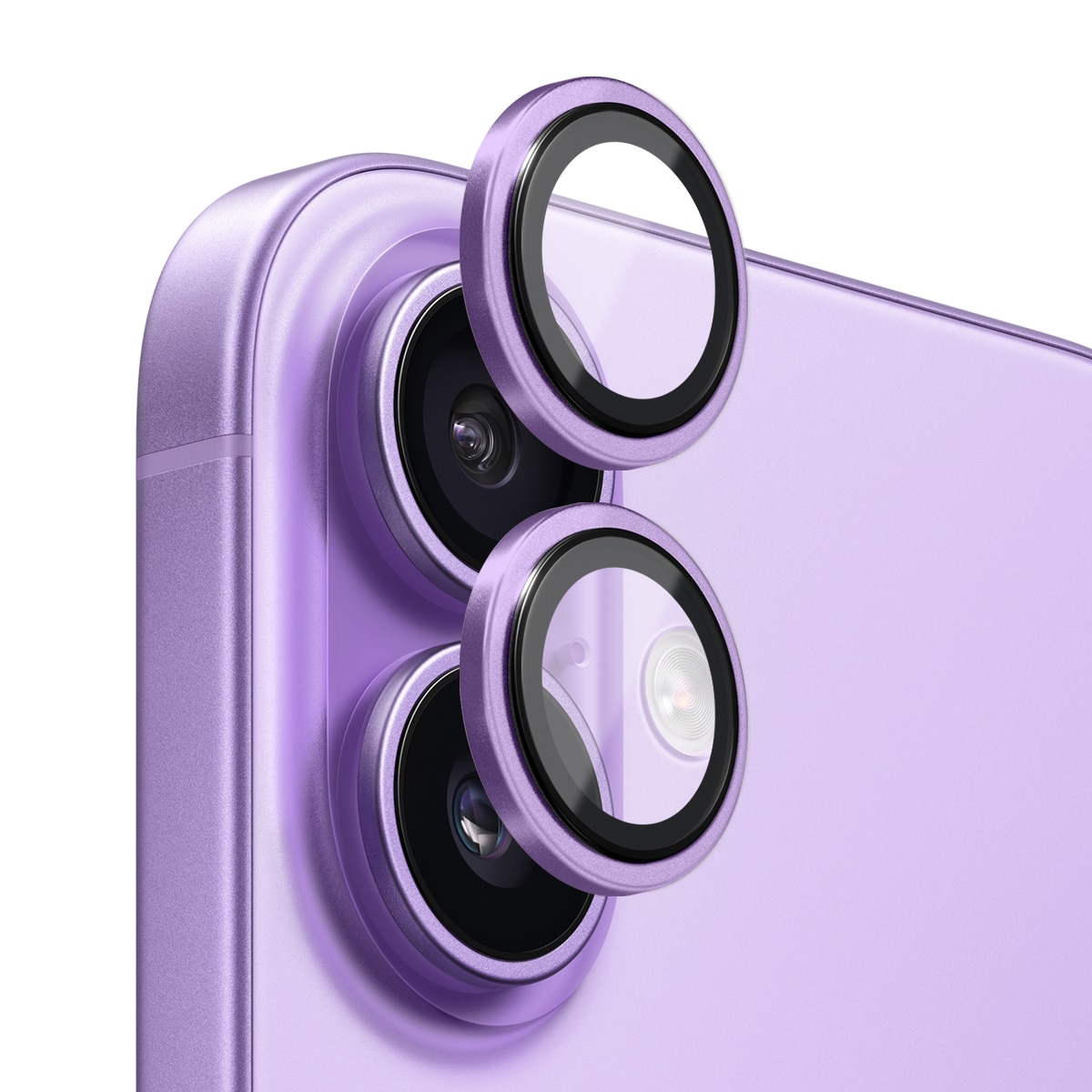 iPhone 17 Camera Protector Gehard Glas Aluminium Paars