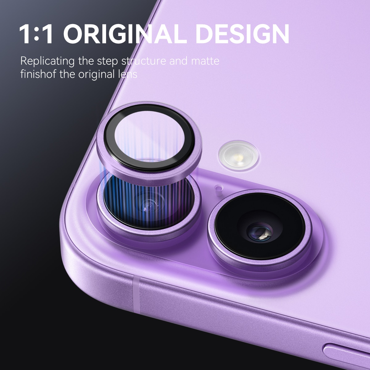 iPhone 17 Camera Protector Gehard Glas Aluminium Paars