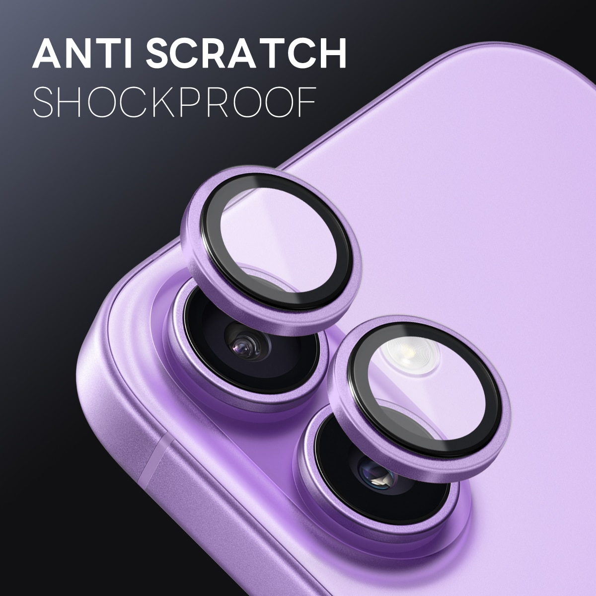 iPhone 17 Camera Protector Gehard Glas Aluminium Paars