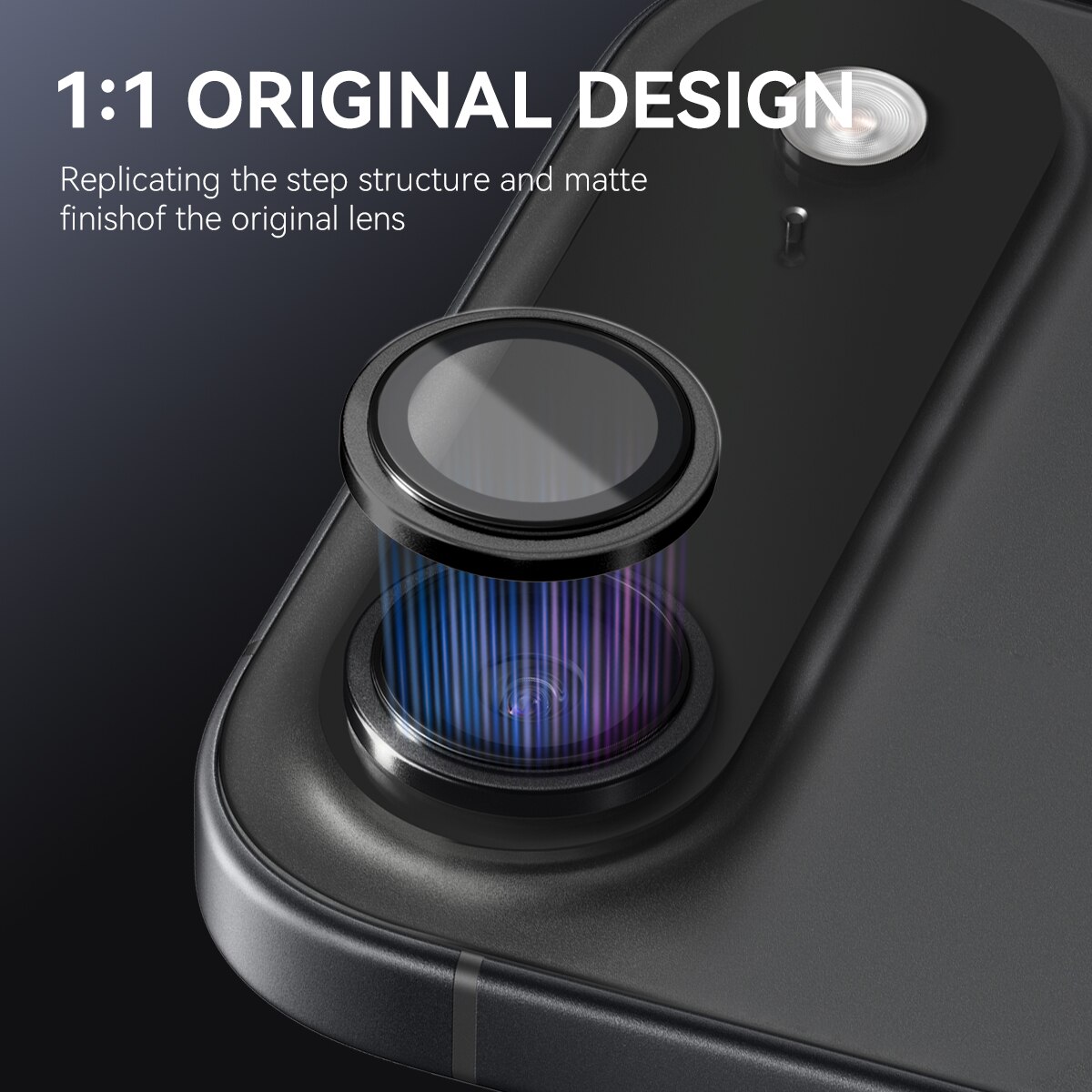 iPhone 17 Air Camera Protector Gehard Glas Aluminium Zwart