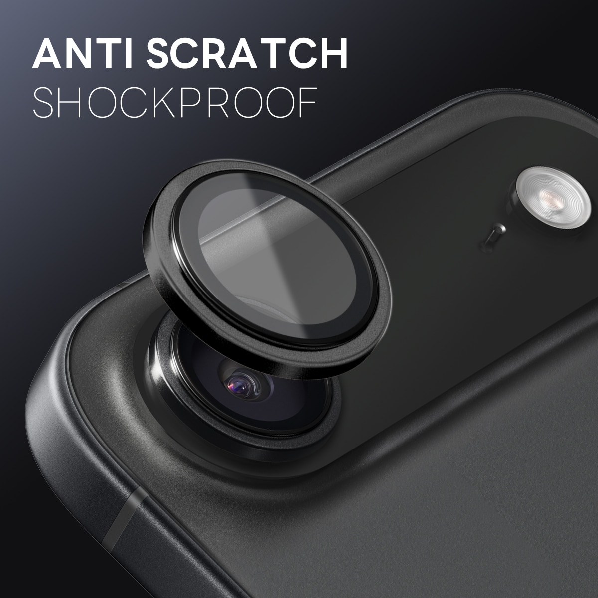 iPhone 17 Air Camera Protector Gehard Glas Aluminium Zwart