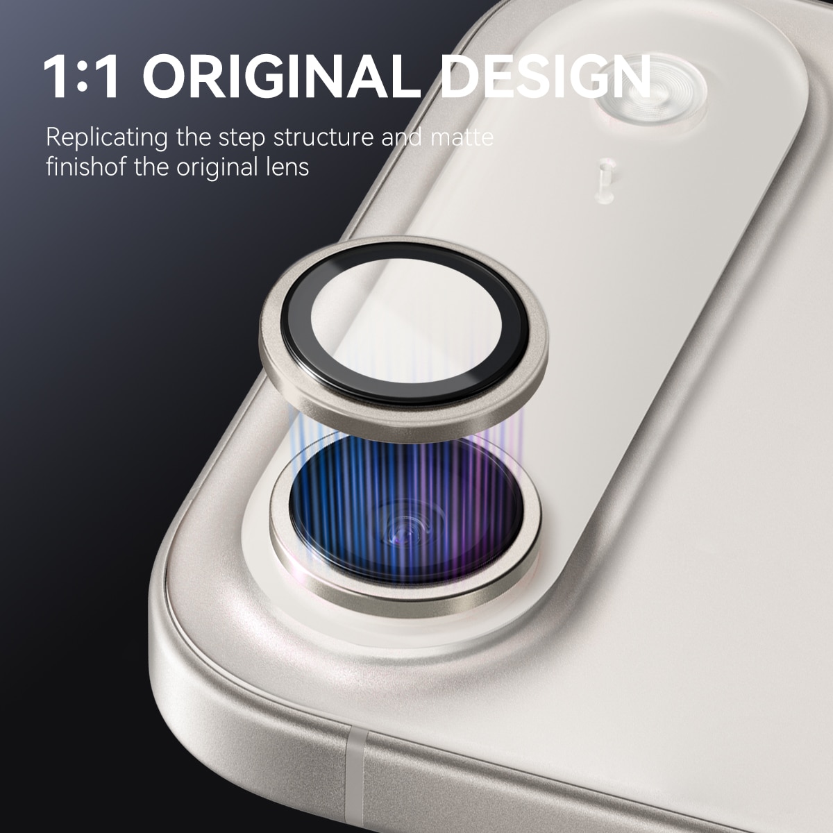 iPhone 17 Air Camera Protector Gehard Glas Aluminium Grijs
