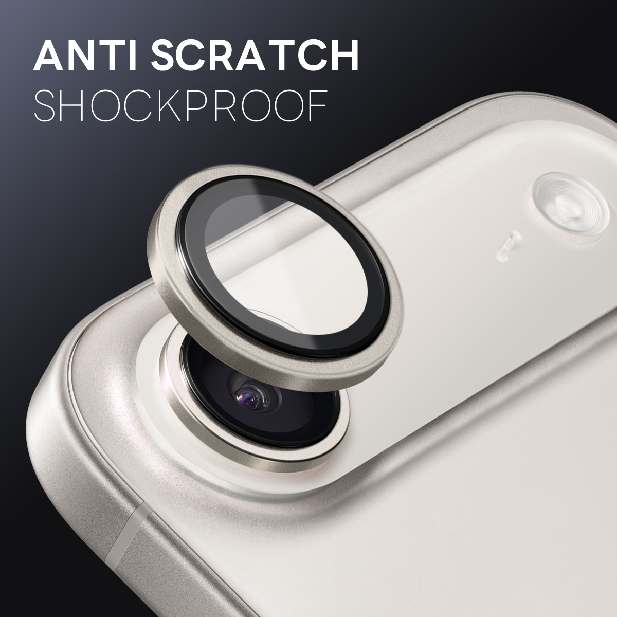 iPhone 17 Air Camera Protector Gehard Glas Aluminium Grijs