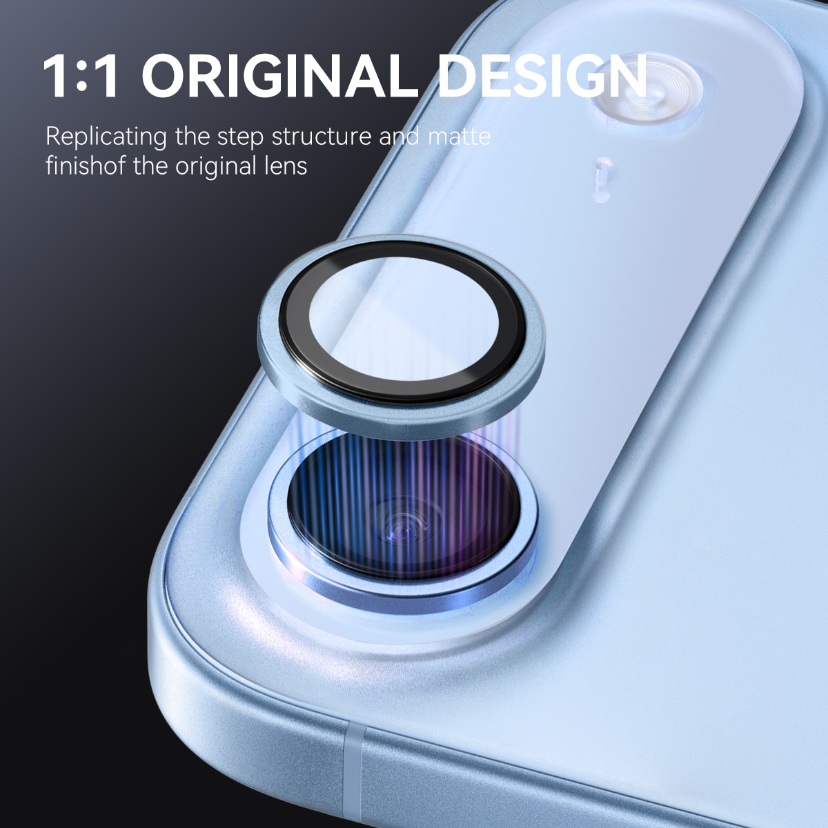 iPhone 17 Air Camera Protector Gehard Glas Aluminium Blauw