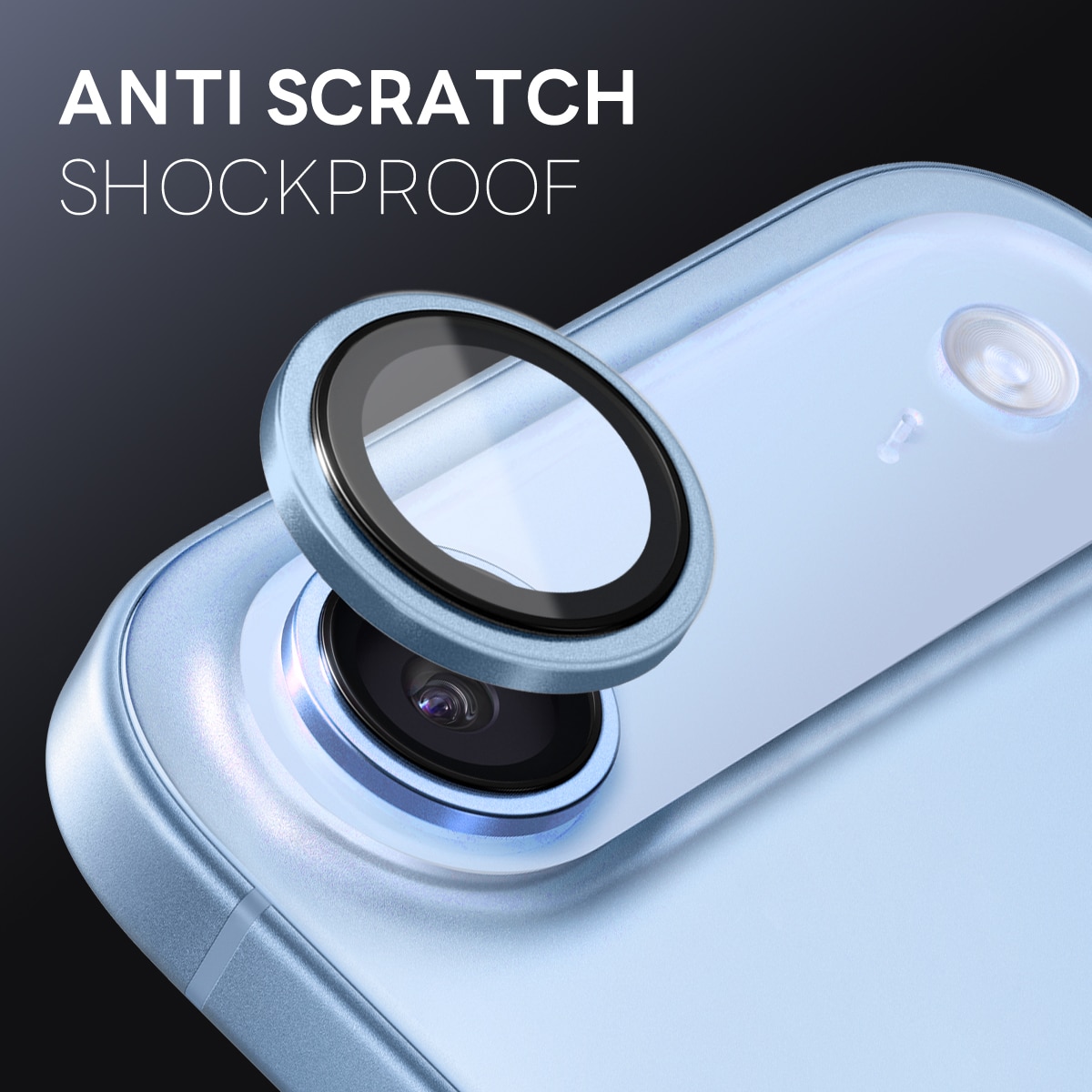 iPhone 17 Air Camera Protector Gehard Glas Aluminium Blauw