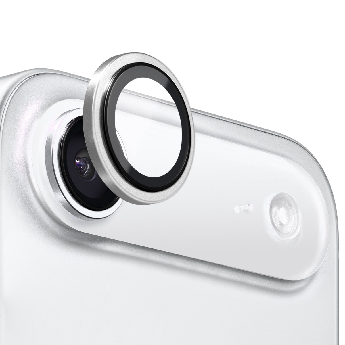 iPhone 17 Air Camera Protector Gehard Glas Aluminium Zilver