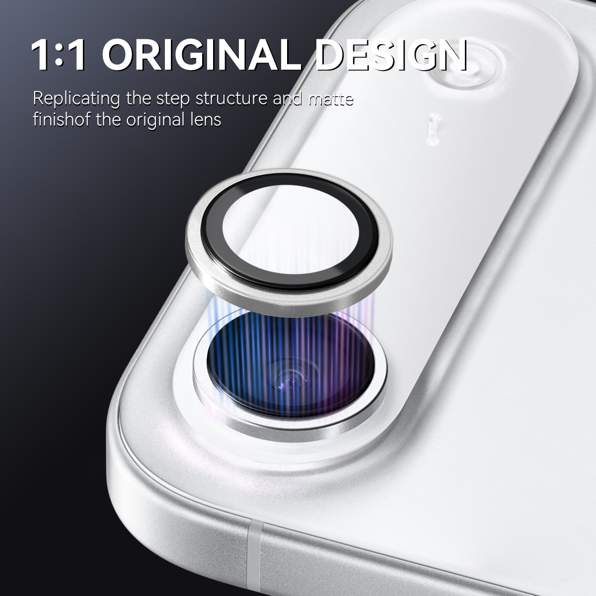 iPhone 17 Air Camera Protector Gehard Glas Aluminium Zilver