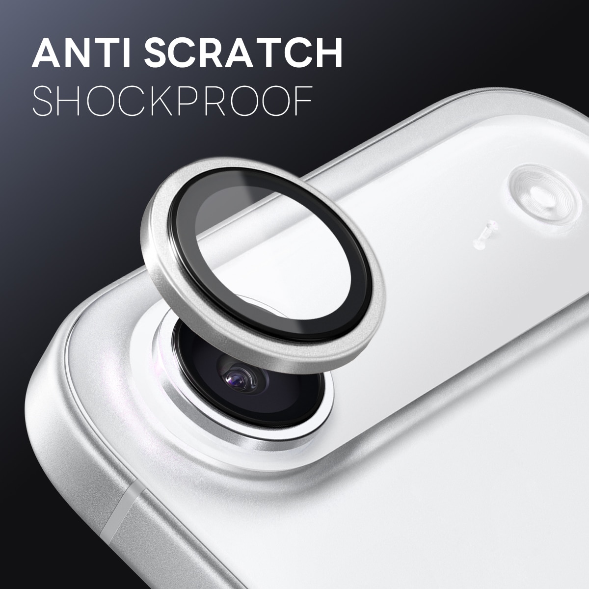 iPhone 17 Air Camera Protector Gehard Glas Aluminium Zilver