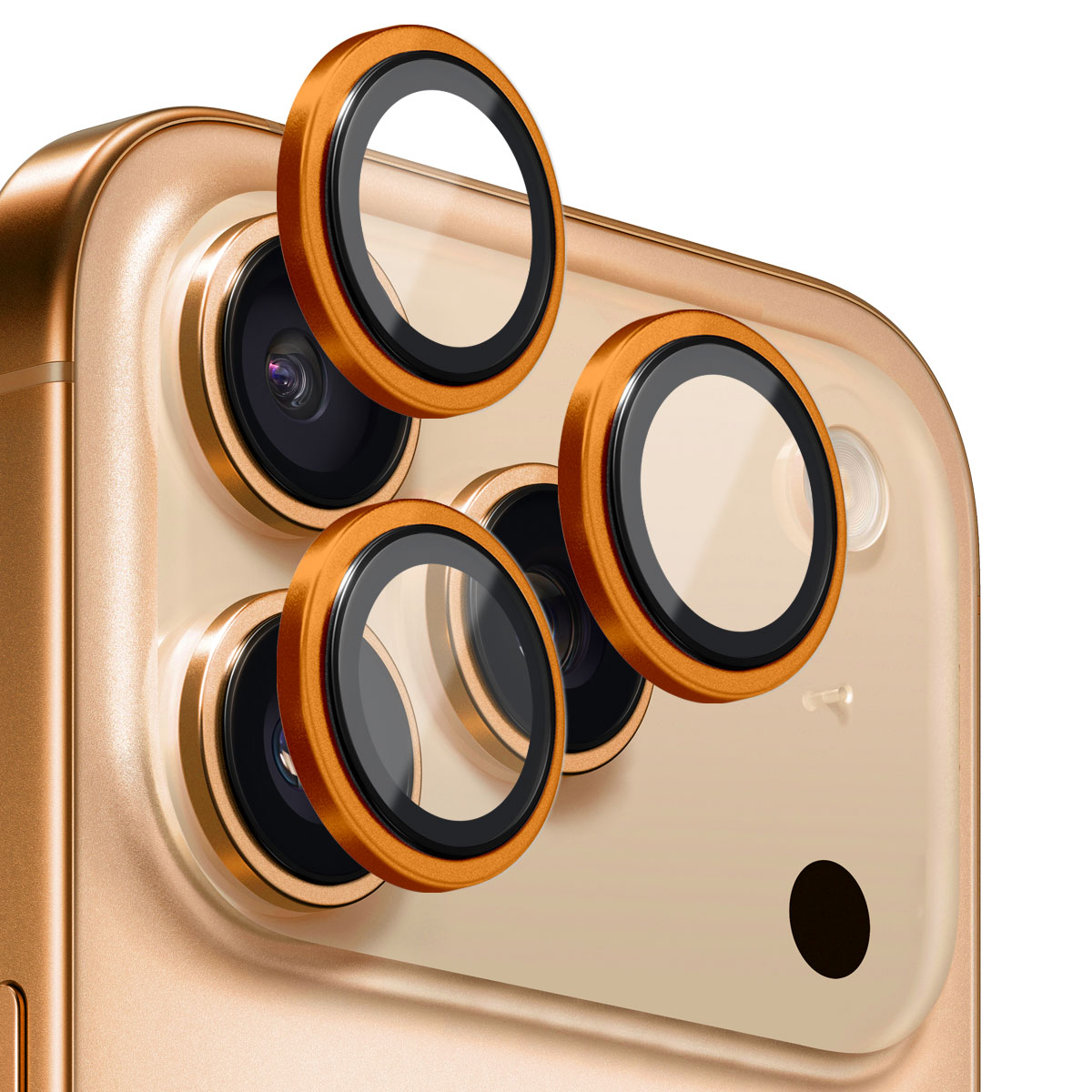 iPhone 17 Camera Protector Gehard Glas Aluminium Zwart