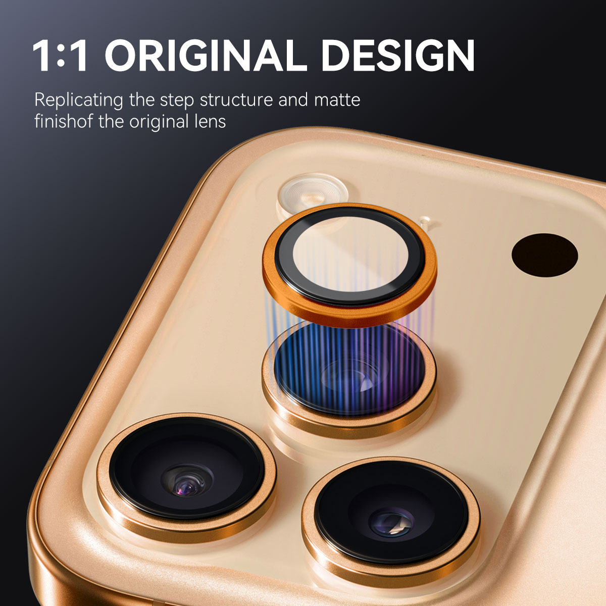 iPhone 17 Camera Protector Gehard Glas Aluminium Zwart