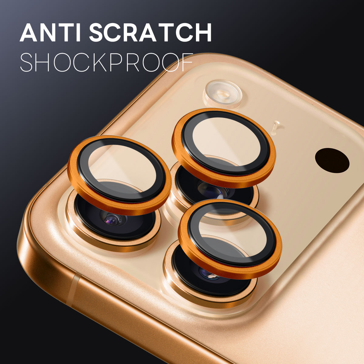 iPhone 17 Camera Protector Gehard Glas Aluminium Zwart