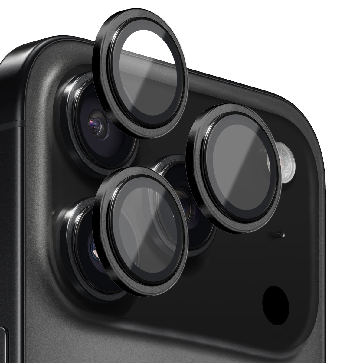 iPhone 17 Pro Camera Protector Gehard Glas Aluminium Zwart