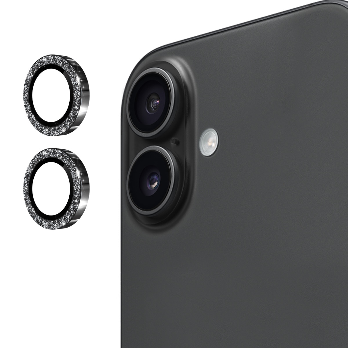 Gehard Glas Camera Protector Aluminium Schitteren iPhone 17 zwart