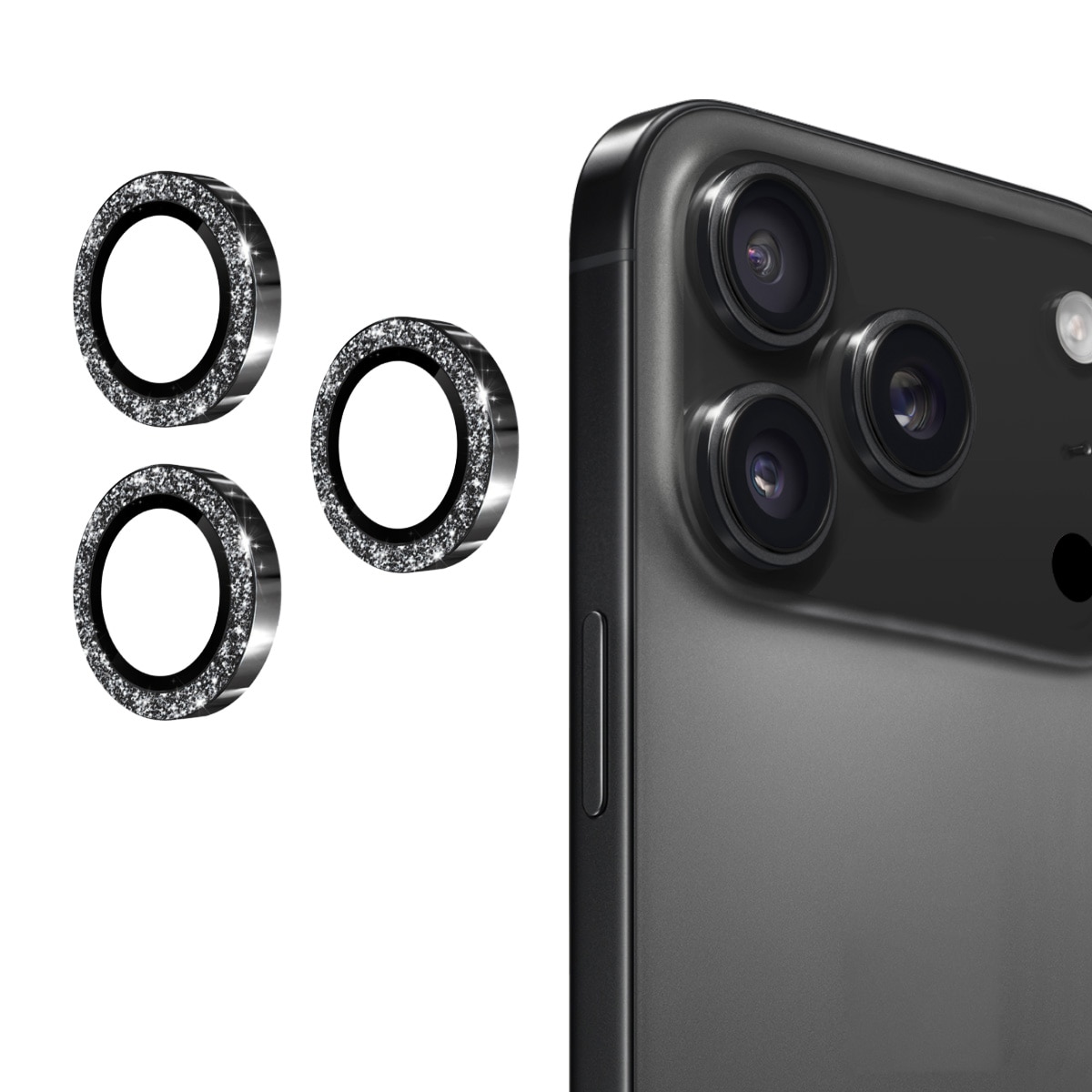 Gehard Glas Camera Protector Aluminium Schitteren iPhone 17 Pro Zwart