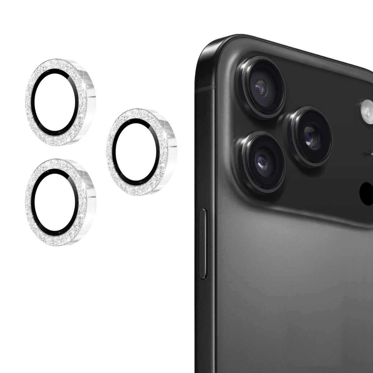 Gehard Glas Camera Protector Aluminium Schitteren iPhone 17 Pro Max Zilver