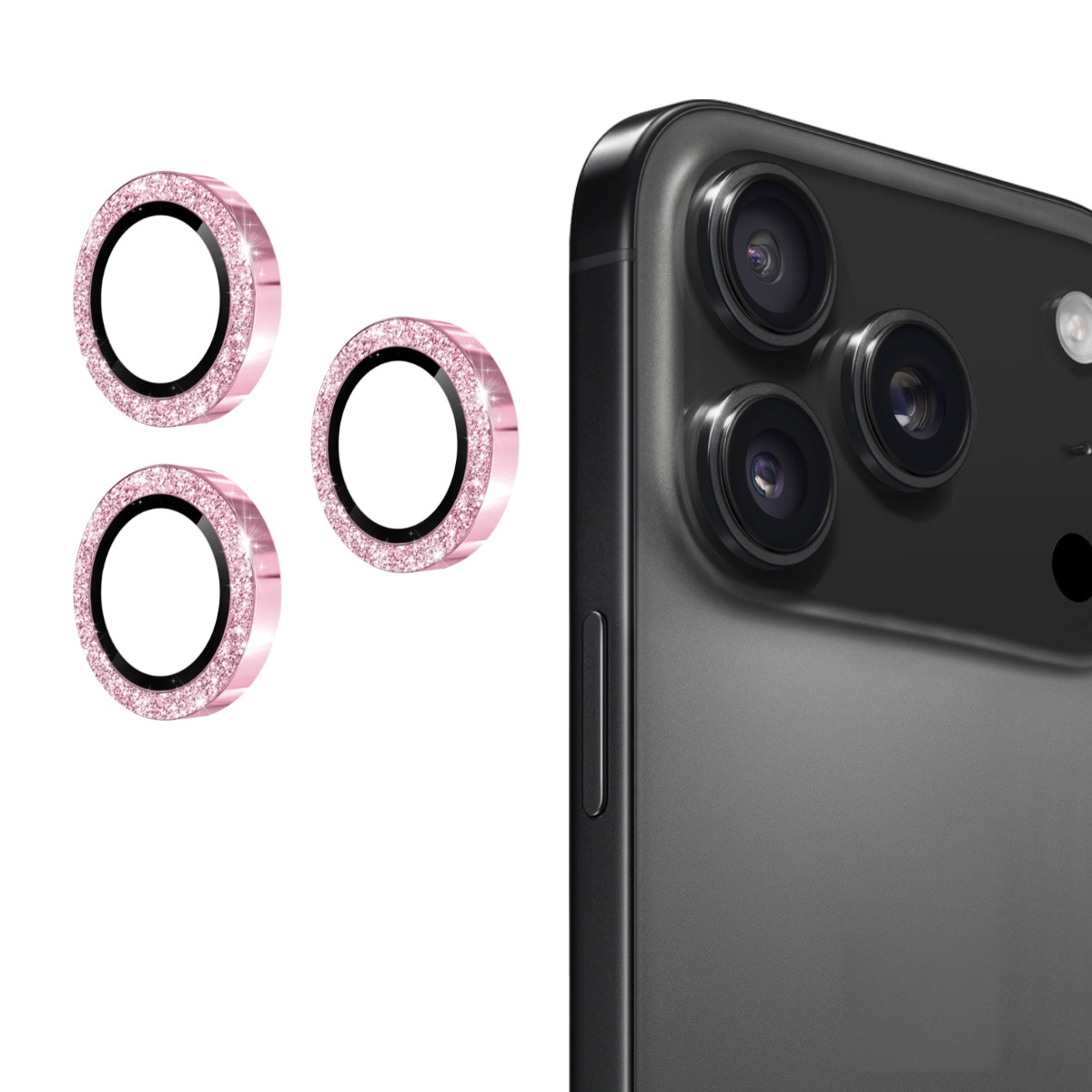 Gehard Glas Camera Protector Aluminium Schitteren iPhone 17 Pro Max Roze