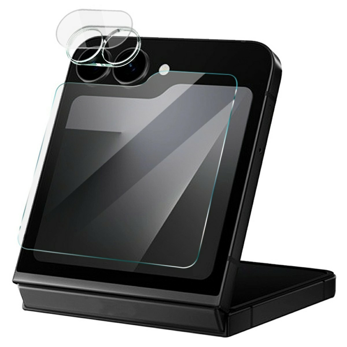 Gehard Glas Camera Protector + Screenprotector Voorkant Samsung Galaxy Z Flip 7 FE Transparant
