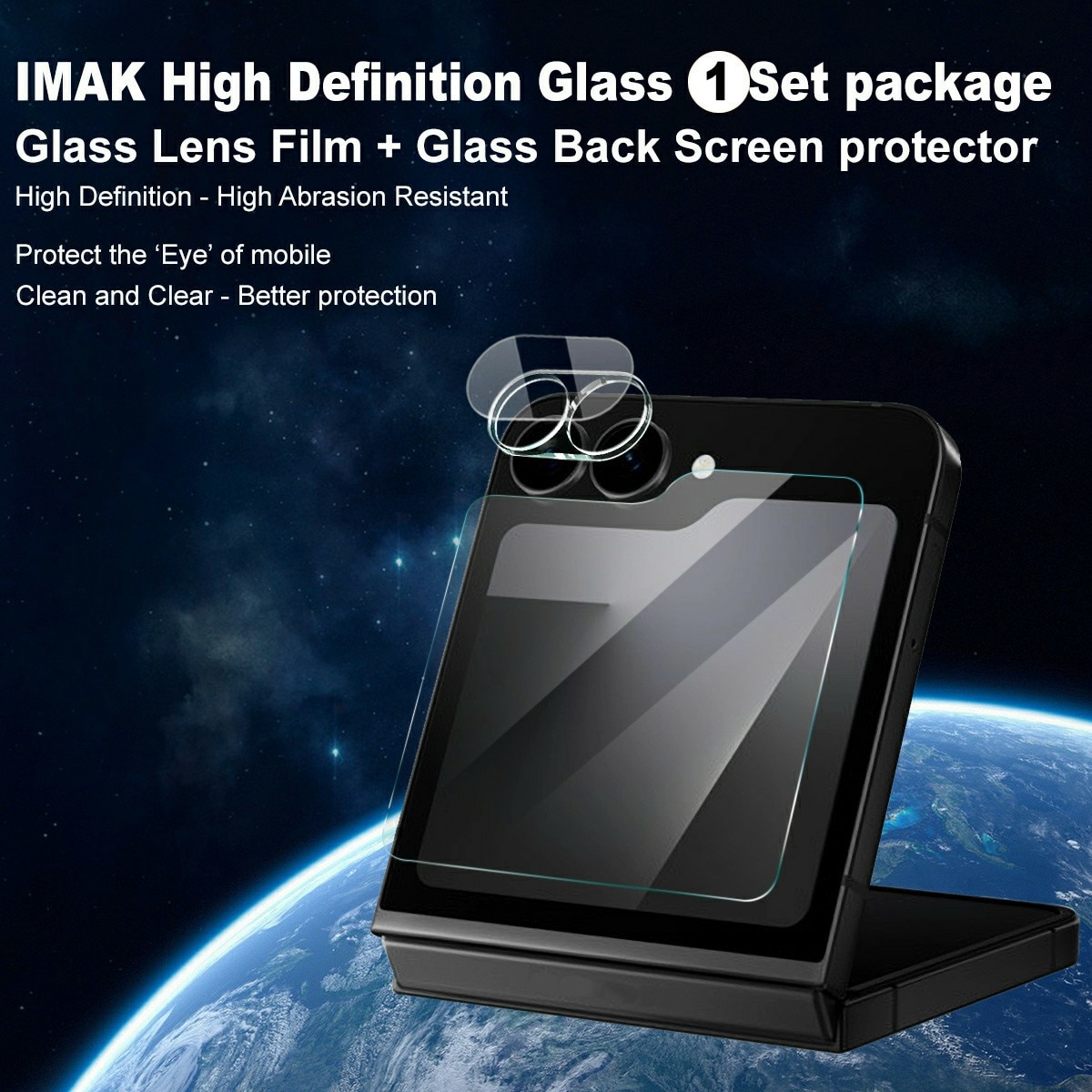 Gehard Glas Camera Protector + Screenprotector Voorkant Samsung Galaxy Z Flip 7 FE Transparant